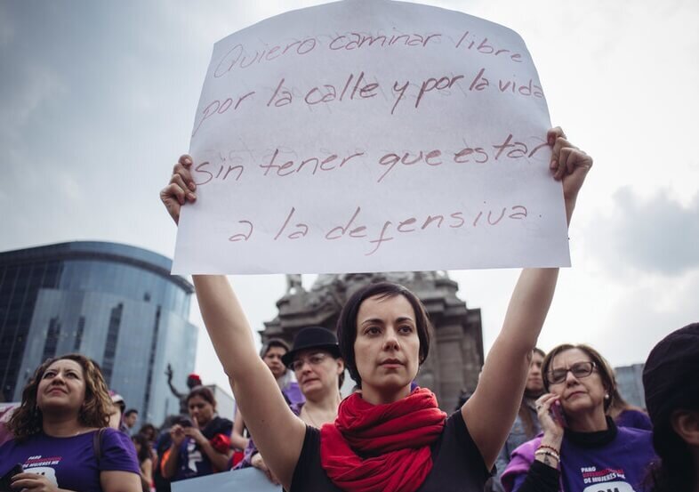 Manifestación contra la violencia de género en España