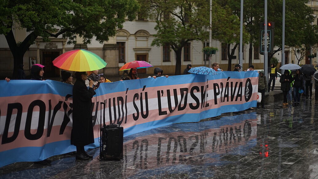 Manifestación a favor de las personas LGBTIQ+