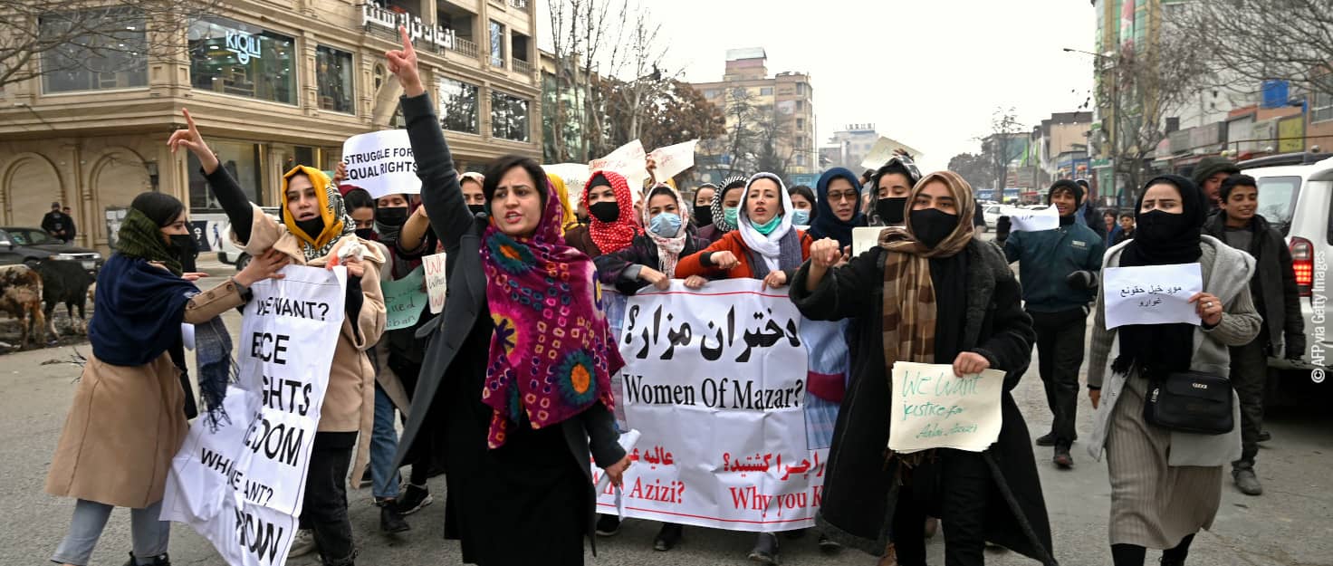 Mujeres protestando en Afganistán