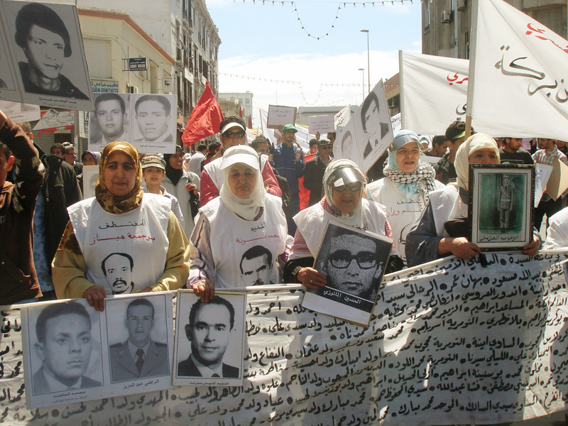 Manifestación de familiares de personas desaparecidas. Se celebró en Casablanca, Marruecos. Buscaban a sus seres queridos desaparecidos, así como...