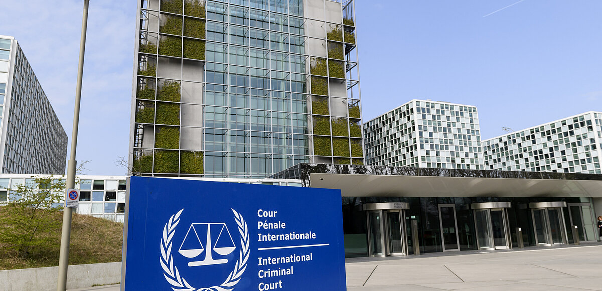 Fachada de la sede de la Corte Penal Internacional