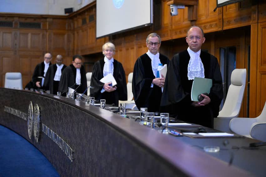 Jueces y juezas de la Corte Internacional de Justicia durante la audiencia sobre el cambio climático.