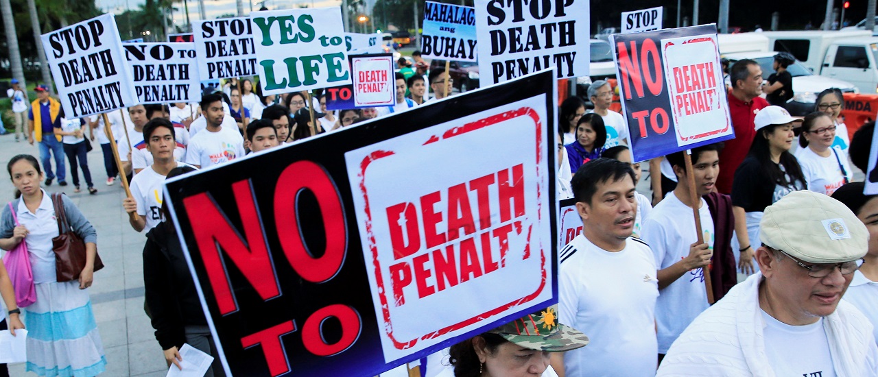 Activistas contra la pena de muerte.