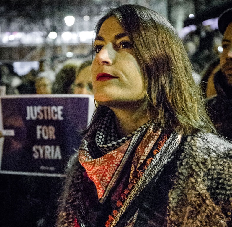 Manifestación a favor de la población civil siria. 