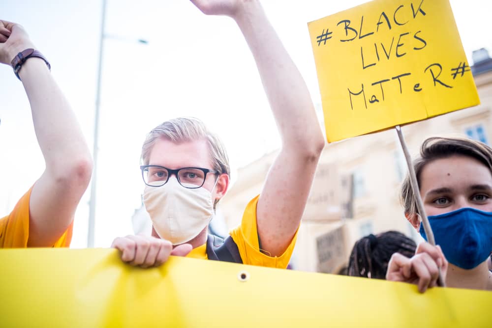 Manifestación contra el racismo en la que participaron activistas de Amnistía Internacional