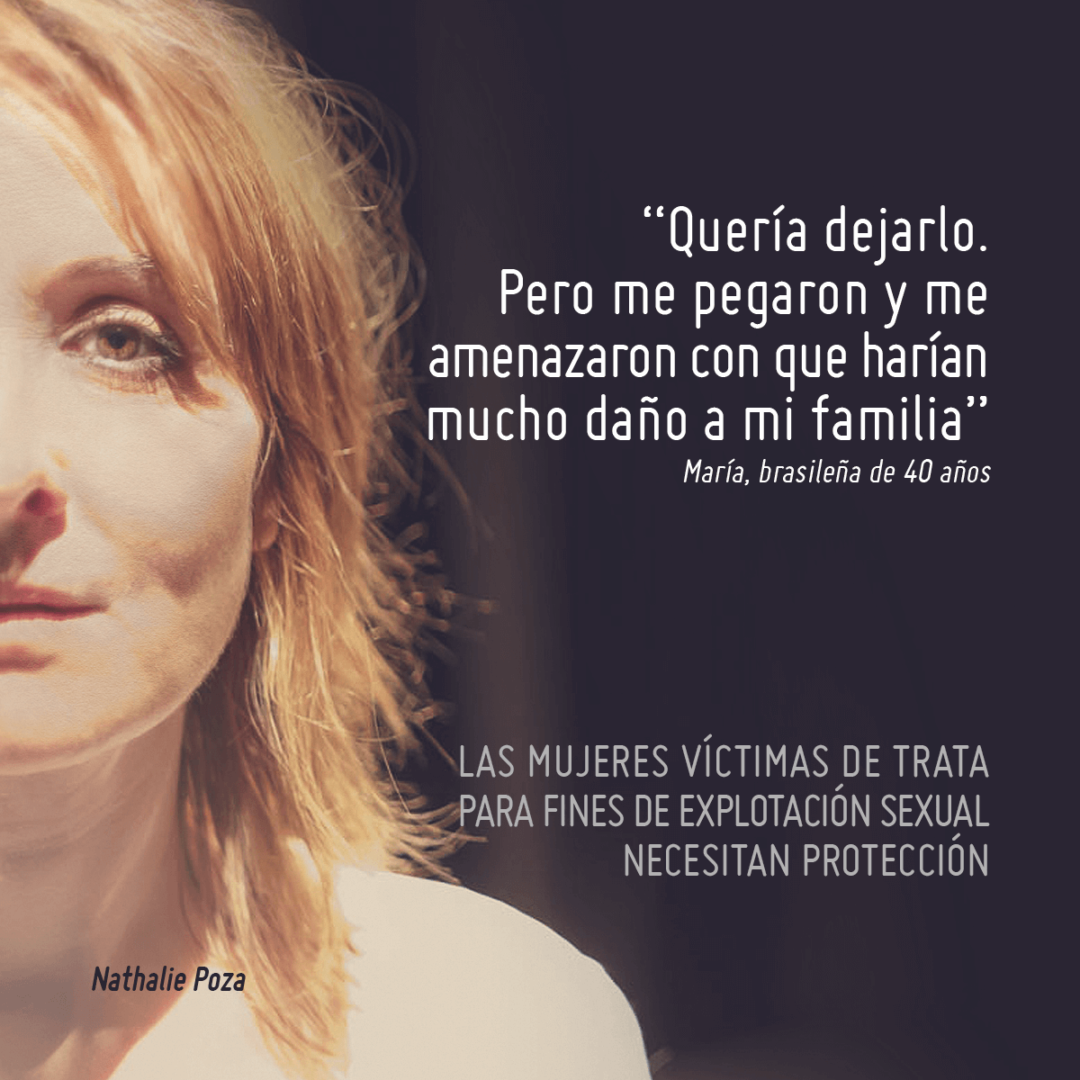 Nathalie Poza interpretando a una víctima de trata en España
