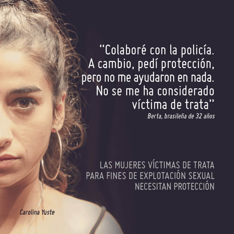 Carolina Yuste interpretando a una víctima de trata de personas