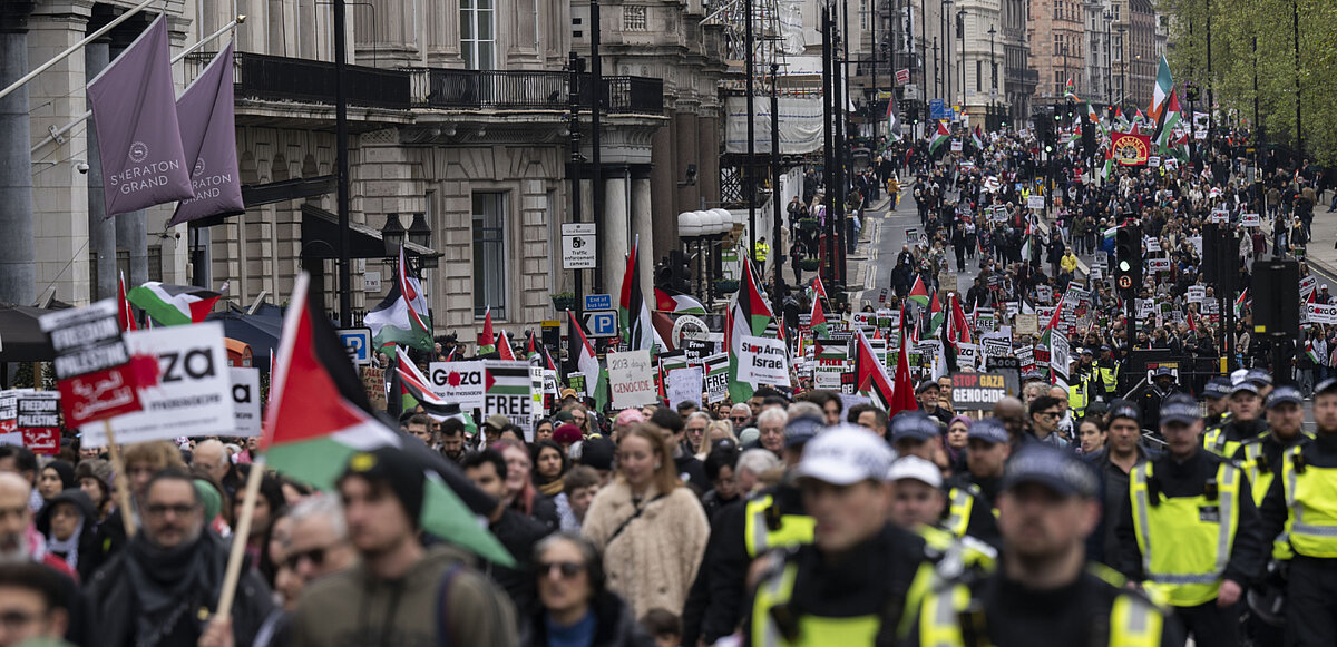 Protesta a favor de Palestina en Londres