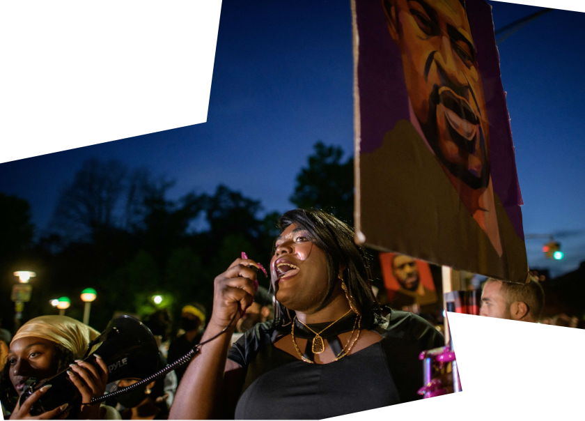 Manifestantes del movimiento Black Lives Matter 