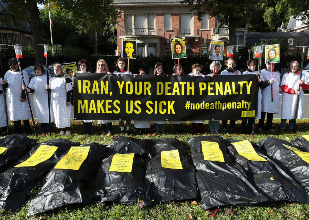 Protesta contra la pena de muerte en Bruselas 