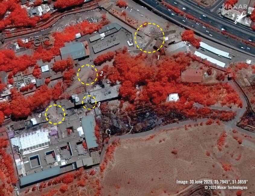 Zonas sur y central de la prisión de Evín - después del ataque