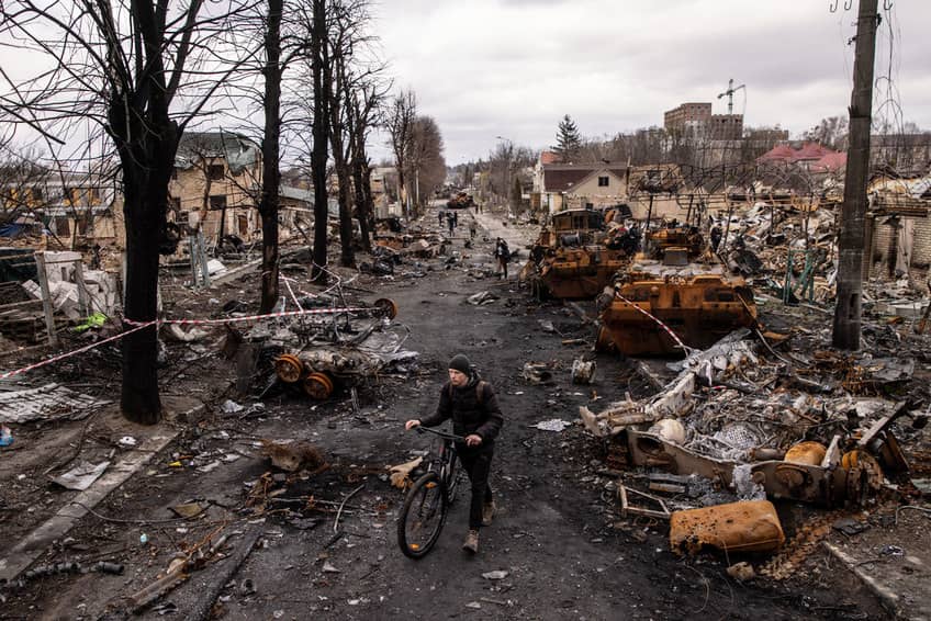 Conflicto Rusia-Ucrania. Edificios derruidos