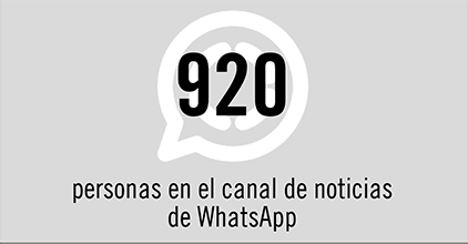 920 personas en el canal de noticias de WhatsApp