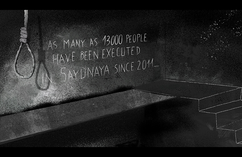 Imágenes utilizadas para el informe de Amnistía Internacional sobre las ejecuciones en Saydnaya que se publicó el 7 de febrero de 2017.