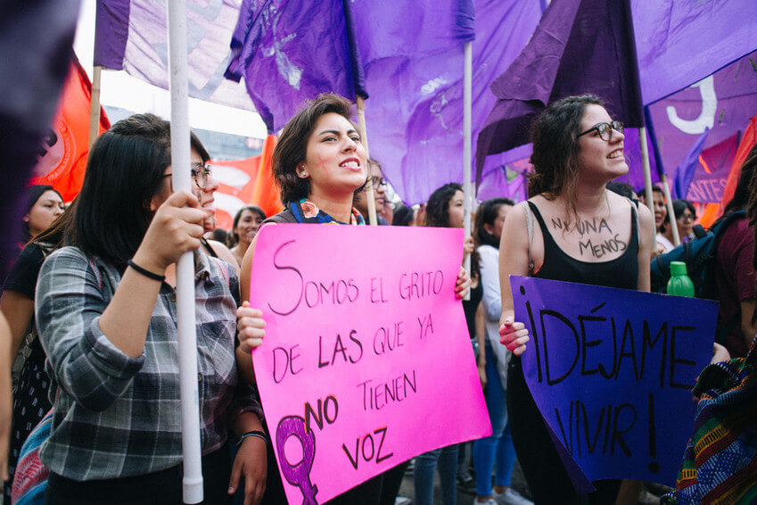 Huelga de mujeres realizada el 8 de marzo en la Ciudad de México para exigir el fin de la violencia contra las mujeres. 