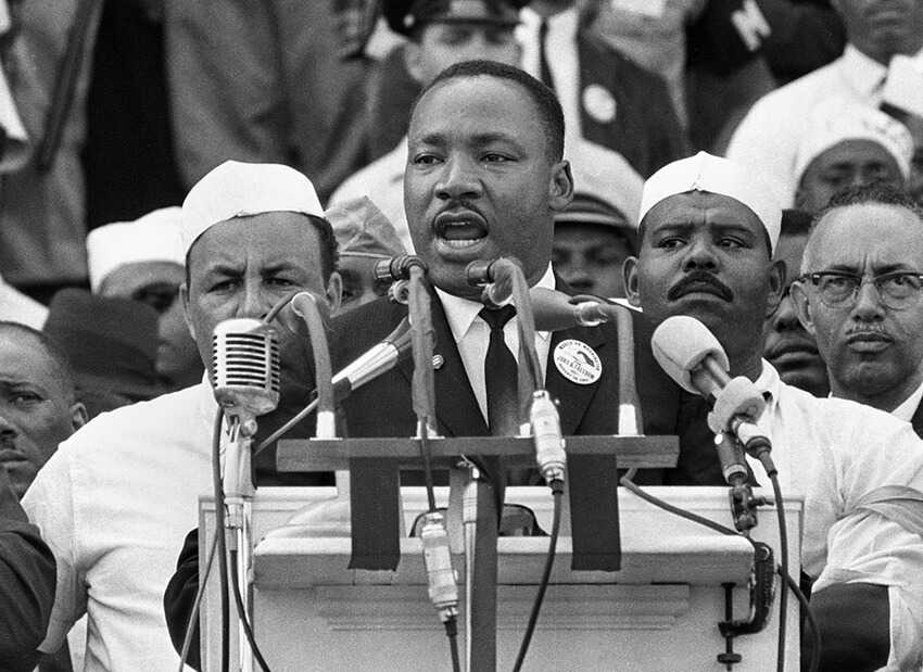 Martin Luther King diciendo su conocida frase "Tengo un sueño"