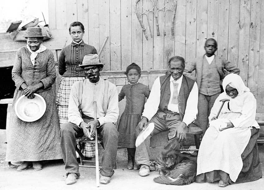 Harriet Tubman y algunos de los esclavos a los que ayudó a escapar