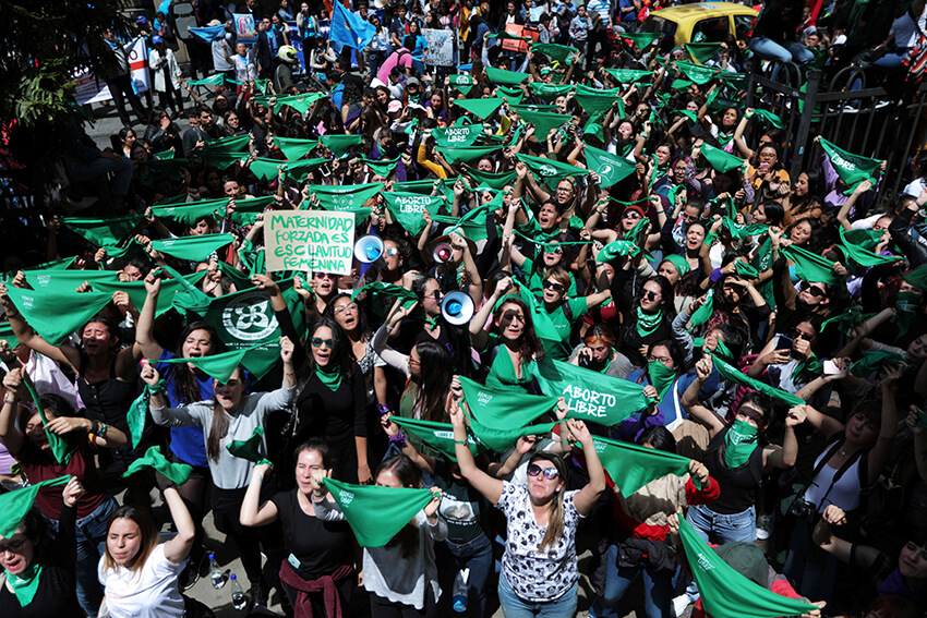 Manifestación a favor de la despenalización del aborto