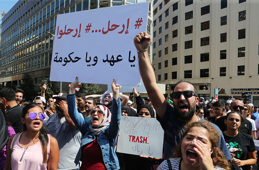 Manifestación en Beirut, Líbano