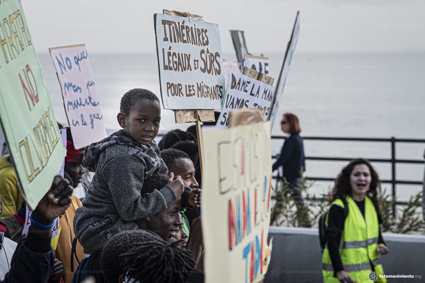 Manifestación pidiendo justicia para los familiares de las víctimas del Tarajal