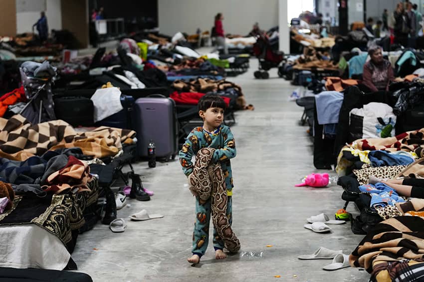 Albergue que acoge a personas refugiadas ucranianas en Polonia