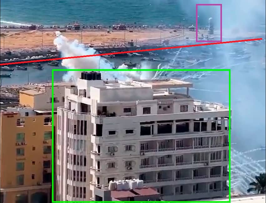 Prueba videográfica que indica el uso de proyectiles de artillería de fósforo blanco en el norte de Gaza