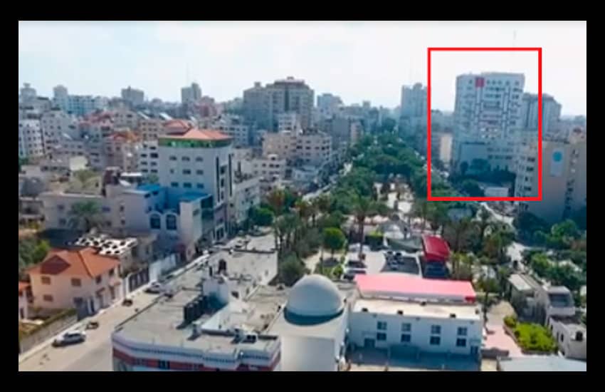 Pantallazo del vídeo de geolocalización. Conflicto Israel-Palestina