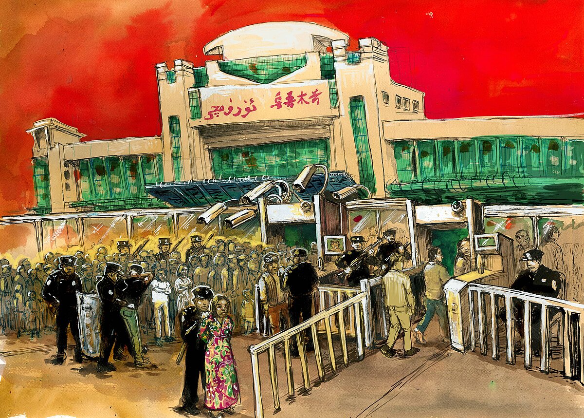 Control de seguridad en una estación de tren