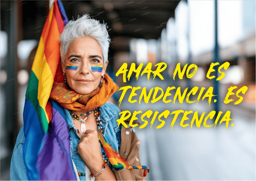 Cartel que pone "Amar no es tendencia, es resistencia"