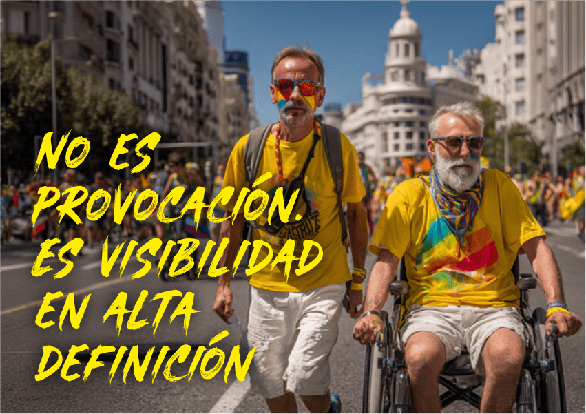Cartel que pone: "No es provocación. Es visibilidad en alta definición"
