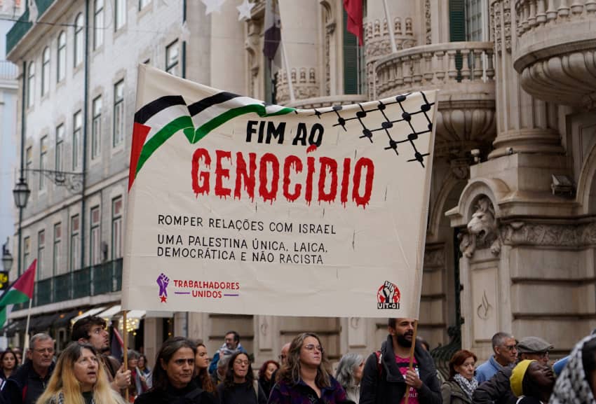 Manifestación en Lisboa por Palestina contra el genocidio en Gaza