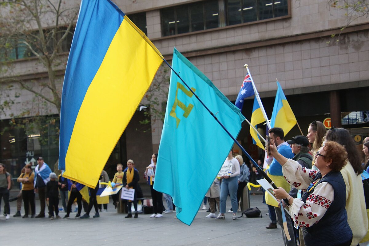 Como parte de una concentración internacional que se está celebrando en todo el mundo para salvar a los defensores de Azov, ucranianos y sus...